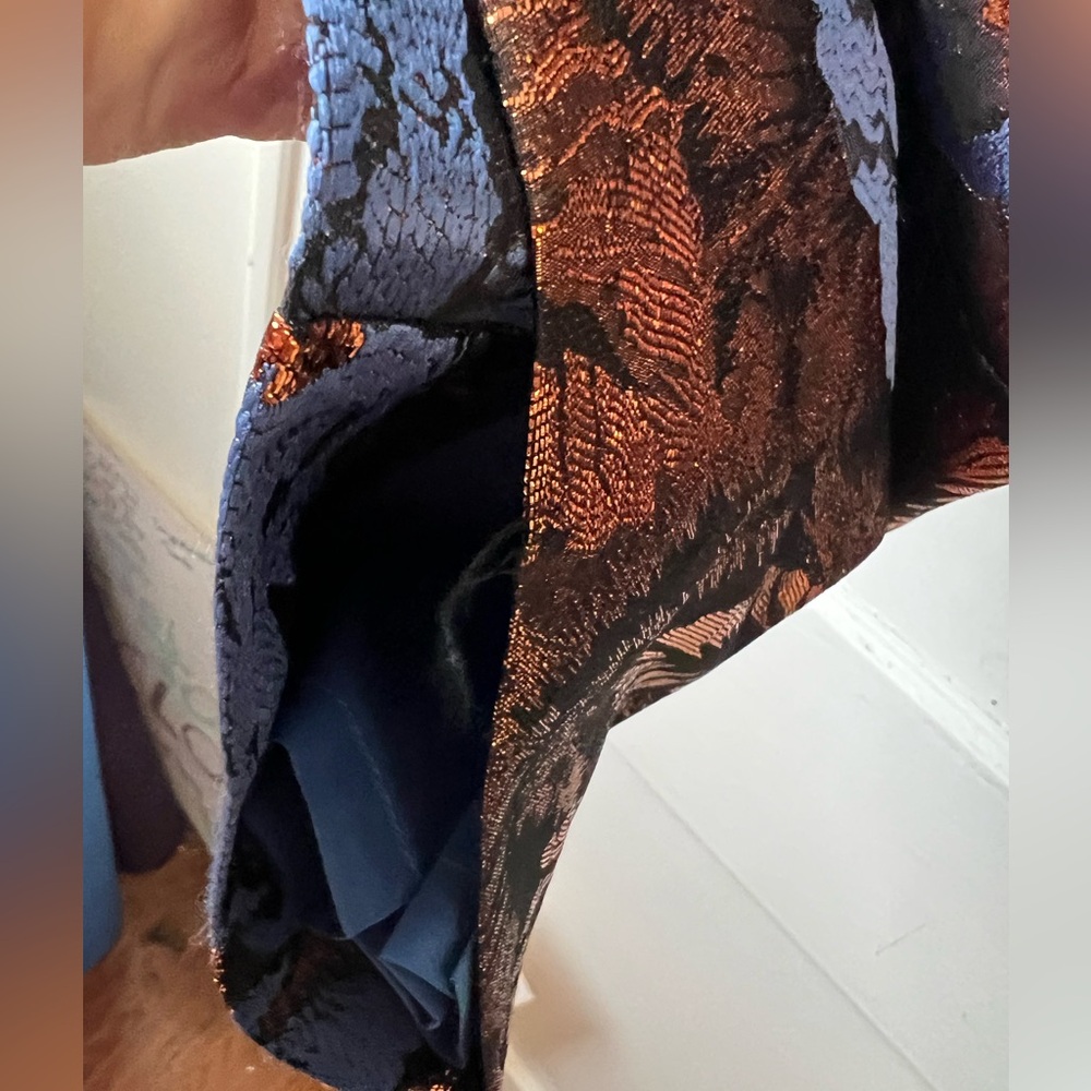 Anthropologie Leifsdottir Metallic Floral Jacquard Trousers - Picture 9 of 16